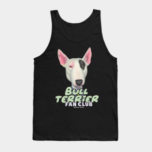 Cute adorable sweet White Bull Terrier Wearing Shirt and Tie Tank Top